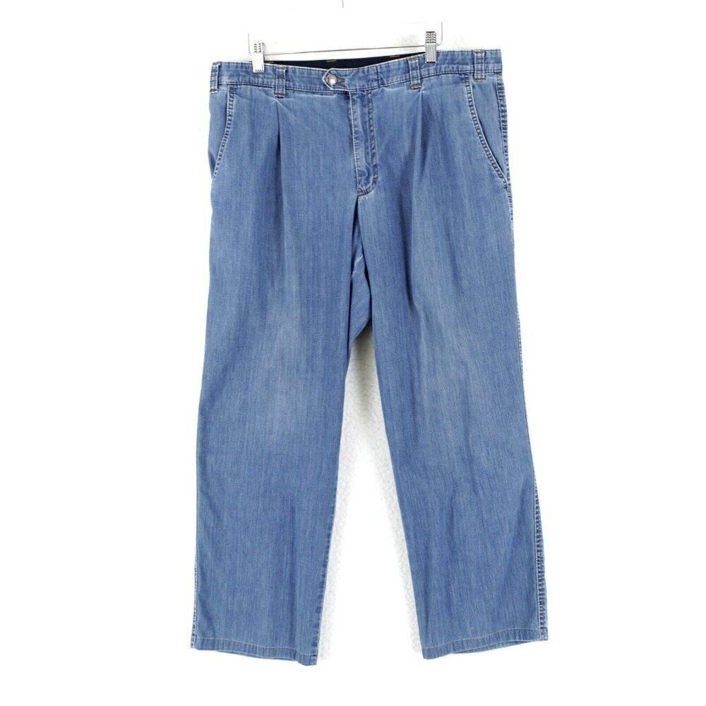 Brax Eurex Medium Blue Elastic Waist Mid Rise Jeans 36/28 Tagged 38R Model‎ 318